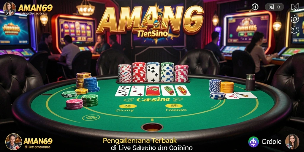 Tampilan gameplay live casino yang mendebarkan di AMAN69.
