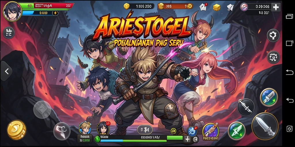 Tampilan screenshot ARIESTOGEL dengan karakter Anime yang memukau.