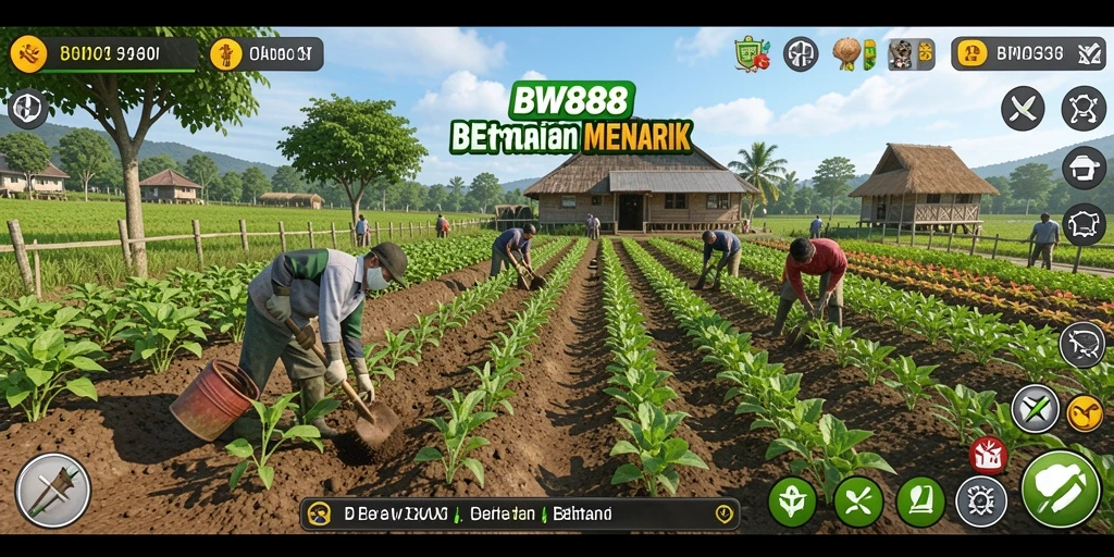 Tampilan screenshot BW888 dengan gameplay bertani yang seru.