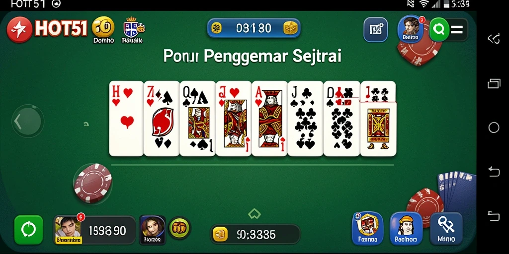 Tampilan gameplay menarik dari HOT51 dalam aksi bermain Domino.