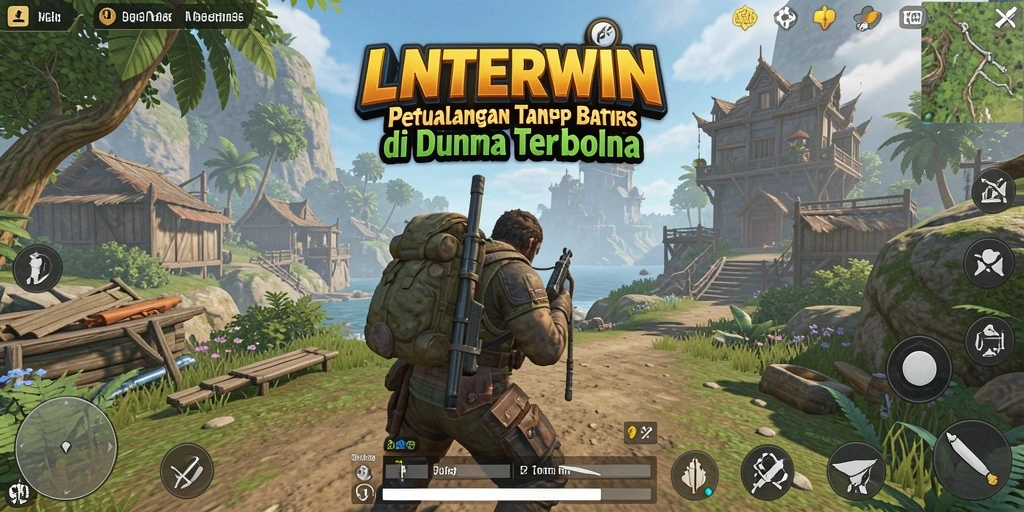 Tangkapan layar dari gameplay LNTERWIN yang menampilkan eksplorasi dunia terbuka.