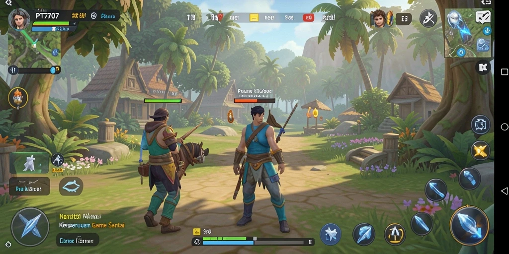 Tampilan layar gameplay PT707 dengan suasana santai dan menyenangkan.
