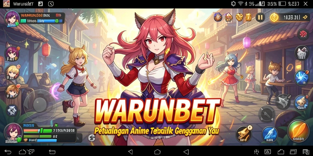 Tampilan gameplay epik WARUNGBET dengan karakter Anime yang beraksi.