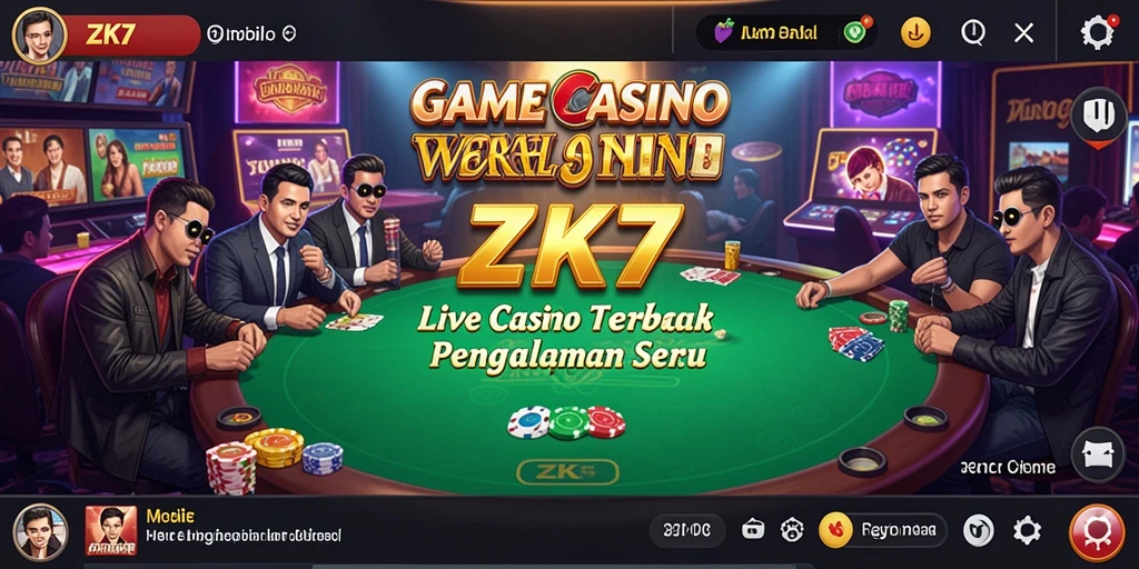 Gameplay langsung di ZK7 memberikan pengalaman kasino yang nyata.